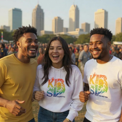 KINGDOM STRONG RAINBOW STREETWEAR EDITION LOGO WITH BLOOD TEAR HEAVYWEIGHT T-SHIRT