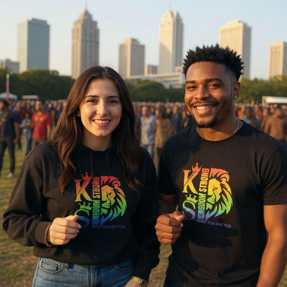 KINGDOM STRONG RAINBOW STREETWEAR EDITION LOGO WITH BLOOD TEAR HEAVYWEIGHT T-SHIRT