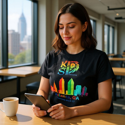 KINGDOM STRONG ATLANTA GA, RAINBOW STREETWEAR LIMITED EDITION LOGO WITH BLOOD TEAR HEAVYWEIGHT T-SHIRT