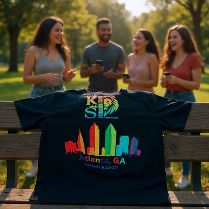 KINGDOM STRONG ATLANTA GA, RAINBOW STREETWEAR LIMITED EDITION LOGO WITH BLOOD TEAR HEAVYWEIGHT T-SHIRT