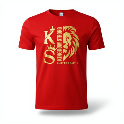 KINGDOM STRONGS "BUILT FOR BATTLE" SIGNATURE ULTRA T-SHIRT WITH METALLIC GOLD LOGO