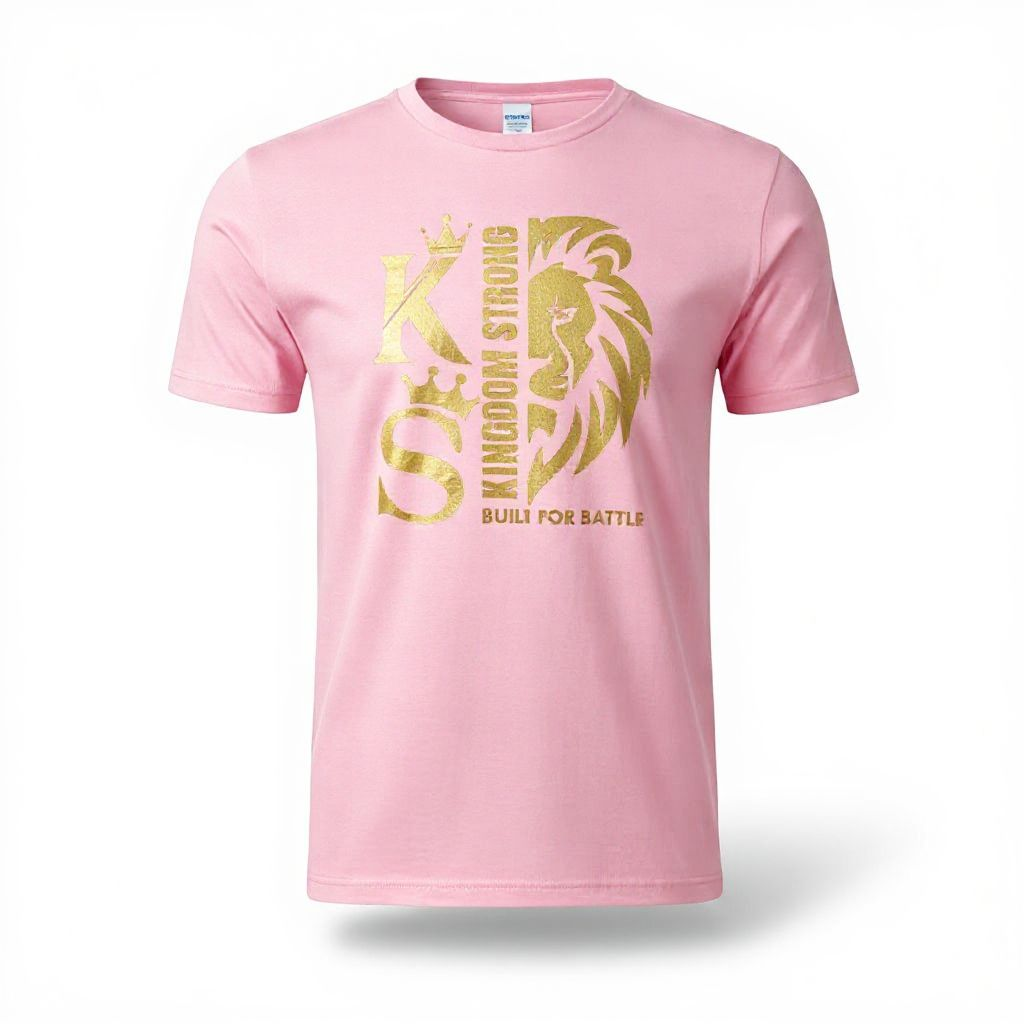 KINGDOM STRONGS "BUILT FOR BATTLE" SIGNATURE ULTRA T-SHIRT WITH METALLIC GOLD LOGO