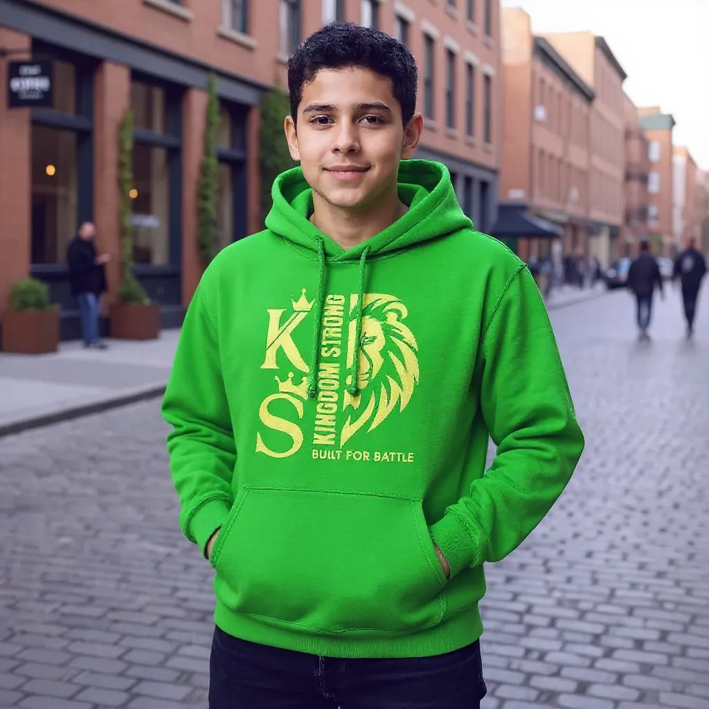 KINGDOM STRONG "BUILT FOR BATTLE" MID WEIGHT SIGNATURE HOODIE WITH METALLIC GOLD LOGO