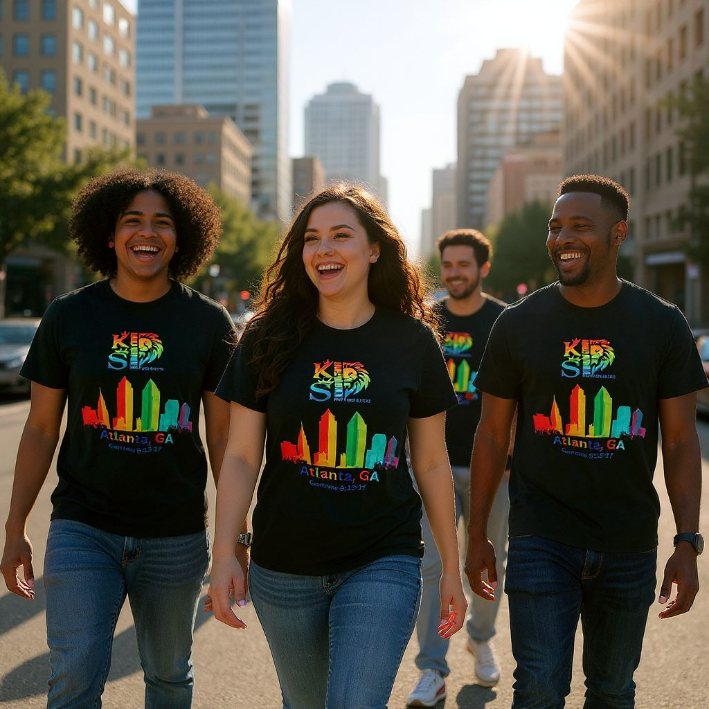 KINGDOM STRONG ATLANTA GA, RAINBOW STREETWEAR LIMITED EDITION LOGO WITH BLOOD TEAR HEAVYWEIGHT T-SHIRT