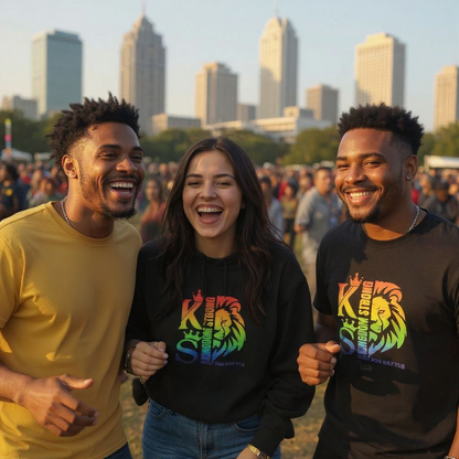 KINGDOM STRONG RAINBOW STREETWEAR EDITION LOGO WITH BLOOD TEAR HEAVYWEIGHT T-SHIRT